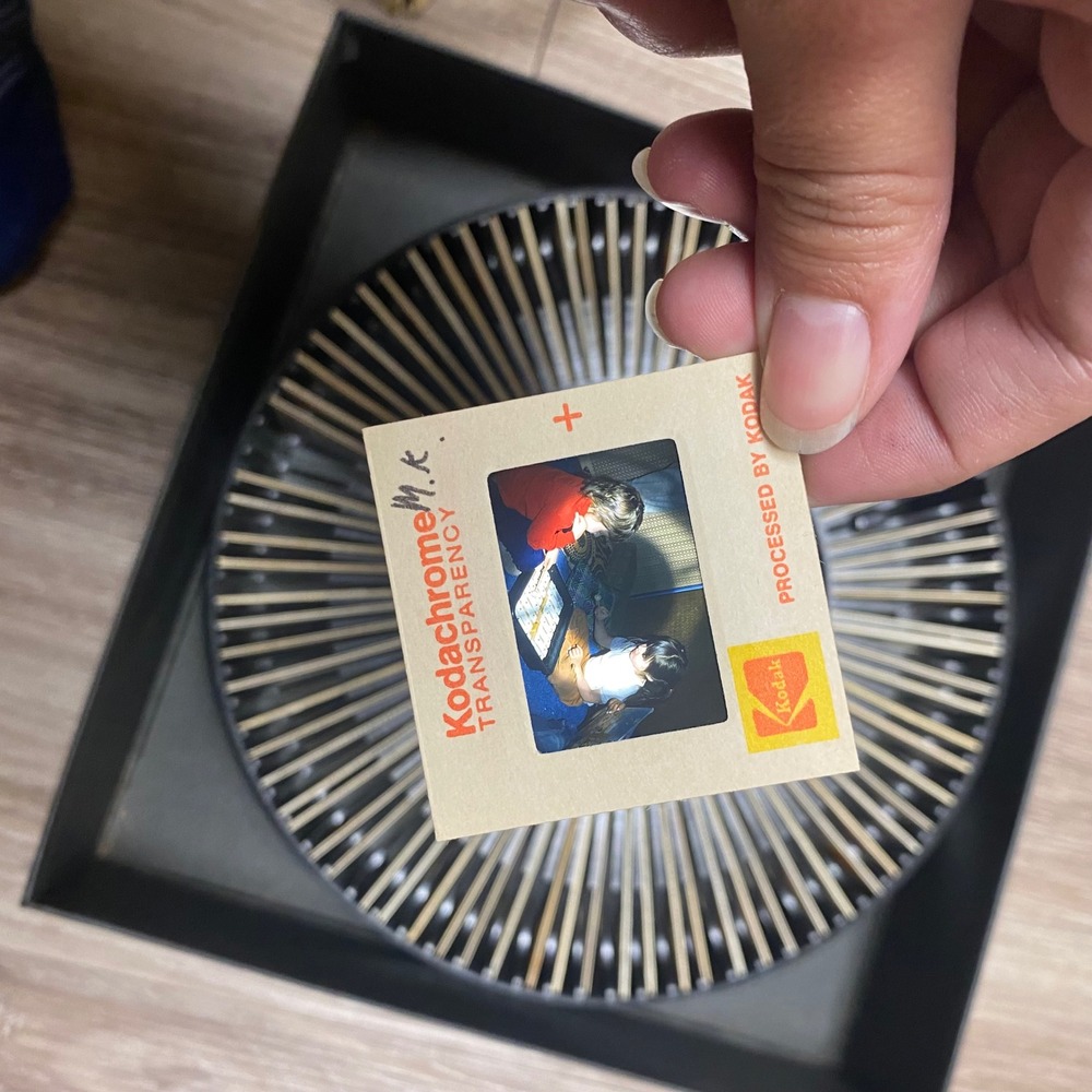Vintage Kodak Carousel 80 Slide Tray with 1960s 70s Kodachrome Preschool Slides